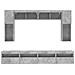 Set Mobili TV a Muro 8 pz con Luci LED Grigio Cemento - Foto miniatura 7
