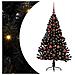 Albero di Natale artificiale con luci integrate Nero 120 cm PVC - Foto miniatura 1