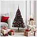 Albero di Natale artificiale con luci integrate Nero 120 cm PVC - Foto miniatura 2