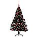 Albero di Natale artificiale con luci integrate Nero 120 cm PVC - Foto miniatura 3