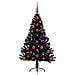 Albero di Natale artificiale con luci integrate Nero 120 cm PVC - Foto miniatura 4
