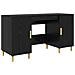 Scrivania Rovere Nero 140 x 50 x 75 cm Legno multistrato - Foto miniatura 1