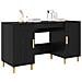 Scrivania Rovere Nero 140 x 50 x 75 cm Legno multistrato - Foto miniatura 3