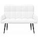 Sofa a Due Posti Bianco 115 x 61 x 87 cm Tessuto - Foto miniatura 4