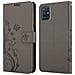 Custodia Compatibile Con Samsung Galaxy A51 5g In Grigio Fiore - Coperchio Protettivo In Design Floreale Con Chiusura Magnetica, Funzione Stand E Slot Per Carte - Foto miniatura 8