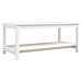 Tavolino da Salotto Bianco 110x55x45 cm Legno Massello di Pino - Foto miniatura 1