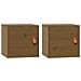 Pensili 2pz Marrone Miele31,5x30x30cm In Legno Massello Di Pino - Foto miniatura 1