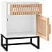 Comodino Bianco 40x30x55,5 Cm Legno Multistrato E Ferro - Foto miniatura 5