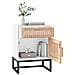 Comodino Bianco 40x30x55,5 Cm Legno Multistrato E Ferro - Foto miniatura 7