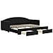 Divano Letto Estraibile Con Cassetti Nero 90x200 Cm In Velluto - Foto miniatura 1