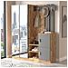 Mobile D'ingresso Design Legno E Grigio Con Specchio Anka - Foto miniatura 4