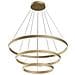 Lampadario A Sospensione Moderno Rim Alluminio Ottone 3 Led 115w - Foto miniatura 3