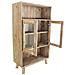 Mobile Credenza Vetrina Da Interno Cucina Salotto In Legno Di Pino Con 2 Ante In Vetro E 2 Ripiani Linea Classic - Foto miniatura 2