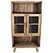 Mobile Credenza Vetrina Da Interno Cucina Salotto In Legno Di Pino Con 2 Ante In Vetro E 2 Ripiani Linea Classic - Foto miniatura 3