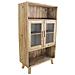 Mobile Credenza Vetrina Da Interno Cucina Salotto In Legno Di Pino Con 2 Ante In Vetro E 2 Ripiani Linea Classic - Foto miniatura 1