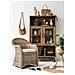 Mobile Credenza Vetrina Da Interno Cucina Salotto In Legno Di Pino Con 2 Ante In Vetro E 2 Ripiani Linea Classic - Foto miniatura 6