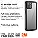 Cover Per Iphone 15 Plus Protezione 360° Impermeabile Ip68 Rinforzata, Nero - Foto miniatura 3