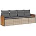 Set Divano Da Giardino 4 Pz Con Cuscini Beige In Polyrattan - Foto miniatura 2