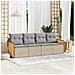 Set Divano Da Giardino 4 Pz Con Cuscini Beige In Polyrattan - Foto miniatura 1