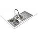 Brooklyn 80 M-XP 2B 1D Lavello montato su piano Rettangolare Acciaio inox - Foto miniatura 6