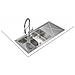Brooklyn 80 M-XP 2B 1D Lavello montato su piano Rettangolare Acciaio inox - Foto miniatura 8