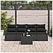 Set di Divani da Giardino  da 5 Pezzi con Cuscini Nero Polyrattan, Divano da Giardino  a 2 Posti con Cuscini Nero Polyrattan - Foto miniatura 3