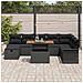 Set di Divani da Giardino in Rattan Polietilene Nero con Cuscini da 9 Pezzi - Foto miniatura 3