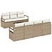 Set Divano da Giardino 8 Pezzi con Cuscini Beige in Polyrattan, Divano da Giardino 2 Posti con Ripostiglio e Cuscini Beige in Polyrattan - Foto miniatura 1