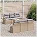 Set Divano Giardino 7 Pezzi con Cuscini Beige Polyrattan e Acacia, Divano Giardino 2 Posti con Cuscini Beige Polyrattan - Foto miniatura 3