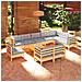 Set Divani da Giardino 11 pz con Cuscini Grigi Massello di Pino - Foto miniatura 2