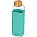 Bottiglia Quadrata 700 Ml Con Tappo A Vite In Bambù, Turchese - Foto miniatura 1