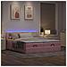 Struttura Letto Pouf con Materassi Rosa 200x200 cm Velluto - Foto miniatura 3