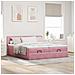 Struttura Letto Pouf con Materassi Rosa 200x200 cm Velluto - Foto miniatura 4
