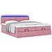 Struttura Letto Pouf con Materassi Rosa 200x200 cm Velluto - Foto miniatura 6