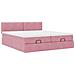Struttura Letto Pouf con Materassi Rosa 200x200 cm Velluto - Foto miniatura 7
