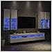Set Mobili TV a Muro 7 pz con Luci LED Bianco - Foto miniatura 2