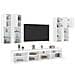 Set Mobili TV a Muro 7 pz con Luci LED Bianco - Foto miniatura 5