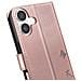 Custodia A Portafoglio Per Iphone 17 Design Premium Fiori Farfalla, Rosa Champagne - Foto miniatura 5