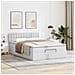 Struttura Letto Pouf con Materasso Bianco 140x190 cm Similpelle - Foto miniatura 3