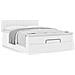 Struttura Letto Pouf con Materasso Bianco 140x190 cm Similpelle - Foto miniatura 4