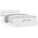 Struttura Letto Pouf con Materasso Bianco 140x190 cm Similpelle - Foto miniatura 5