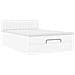 Struttura Letto Pouf con Materasso Bianco 140x190 cm Similpelle - Foto miniatura 6