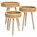Set Di 3 Tavolini Angolari In Bambù E Legno Marrone - Foto miniatura 1