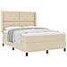Letto a molle con materasso Crema 160 x 200 cm Tessuto - Foto miniatura 1