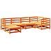 Set Divani da Giardino 6 pz Marrone Cera Legno Massello Pino - Foto miniatura 1