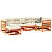 Set Divani da Giardino 6 pz Marrone Cera Legno Massello Pino - Foto miniatura 2