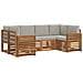 Set divani con cuscino 6 pcs Grigio Naturale e Chiaro - Foto miniatura 1