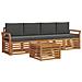 Set divani 5 pcs Naturale e Antracite Legno di Acacia Massello - Foto miniatura 1
