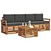 Set divani 5 pcs Naturale e Antracite Legno di Acacia Massello - Foto miniatura 3