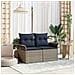 Divano da giardino con cuscino 141 x 62 x 69 cm polyrattan - Foto miniatura 2